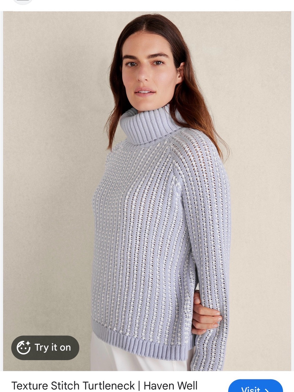 HAVEN WELL WITHIN TALBOTS Shaker Texture Stitch Sweater Sz Medium